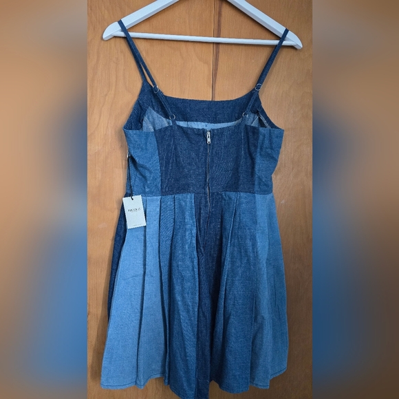 Forever 21 Denim Patchwork Mini Dress Medium Taylor - Picture 3 of 10